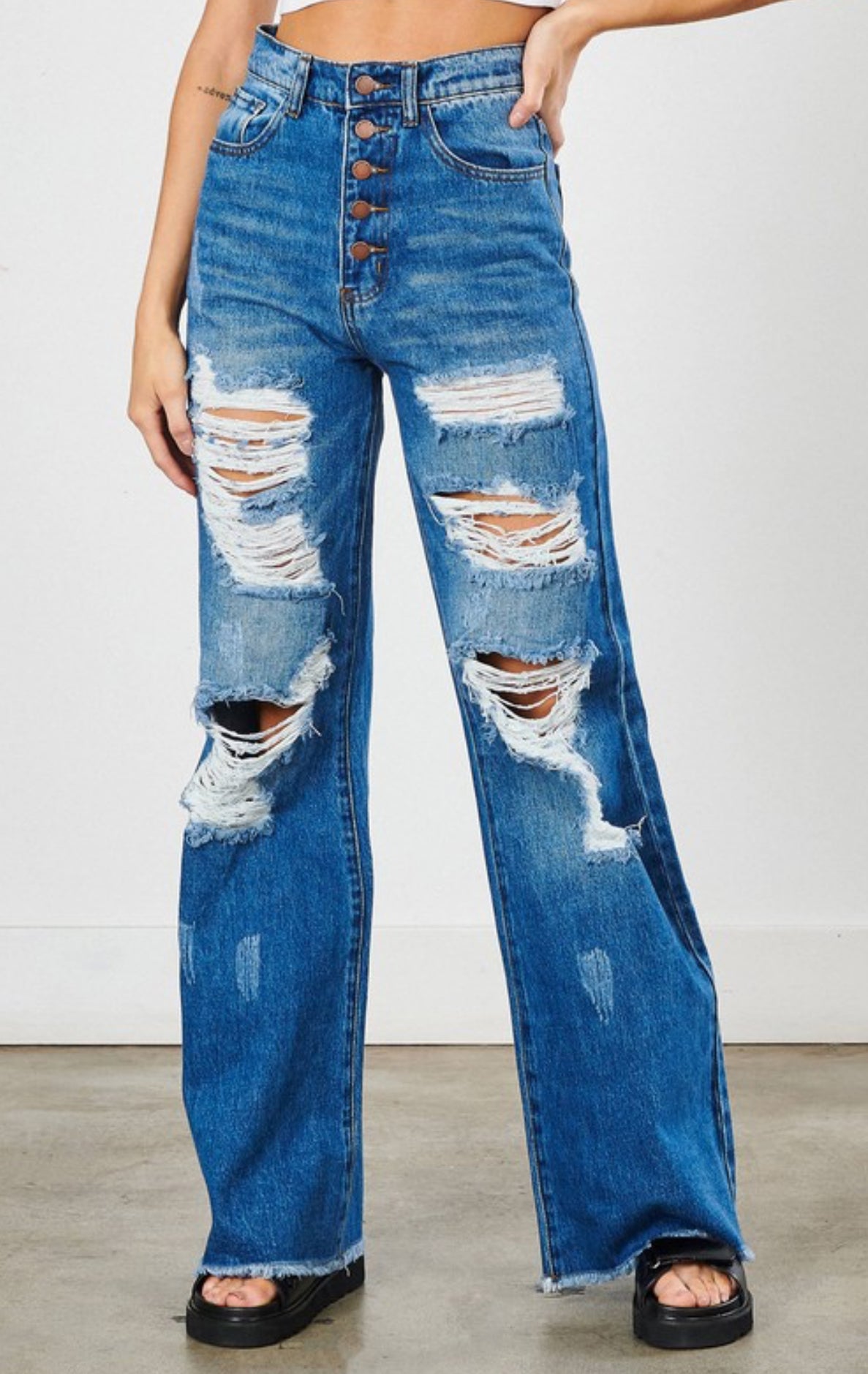 Vibrant Button-Up Jeans