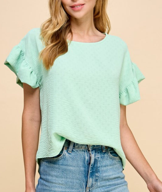 Mint Flutter Sleeve Top